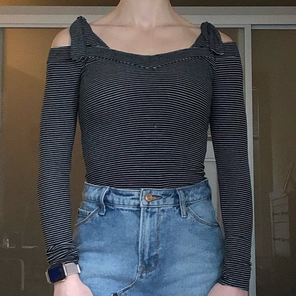 Long sleeve thong body suit